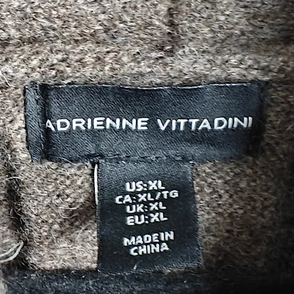 Adrienne Vittadini wool yak hair brown toggle cardigan sweater Size XL - Picture 7 of 7